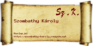 Szombathy Károly névjegykártya